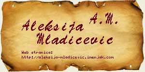 Aleksija Mladićević vizit kartica